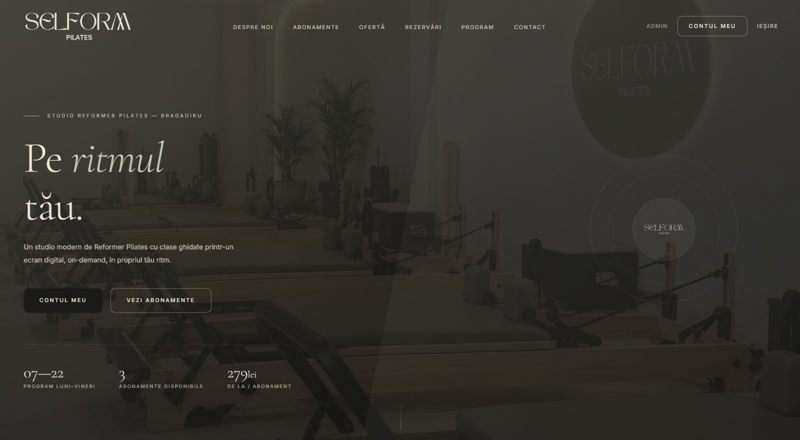 Selform Pilates — homepage